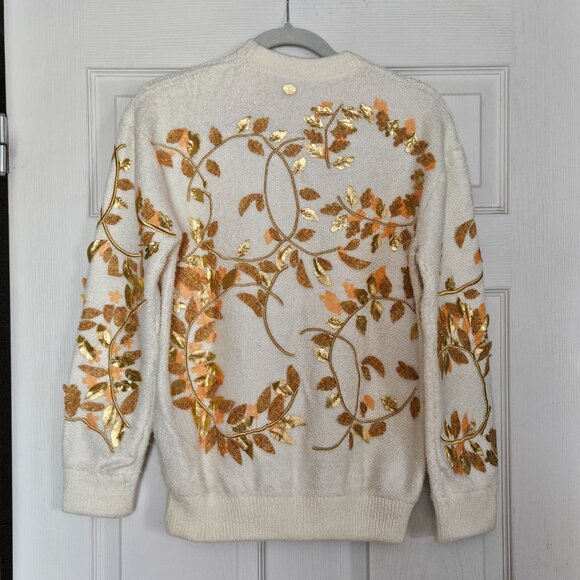 Chanel 18C Paris-Greece Gold Ecru CC Logo Knit Sweater – Size 36 (Made in Italy) - Picture 8 of 16
